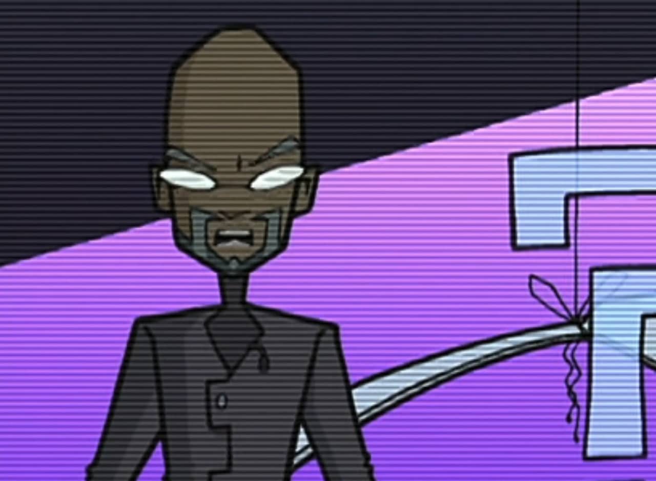 host of the show: a bald black man with a goatee and glasses